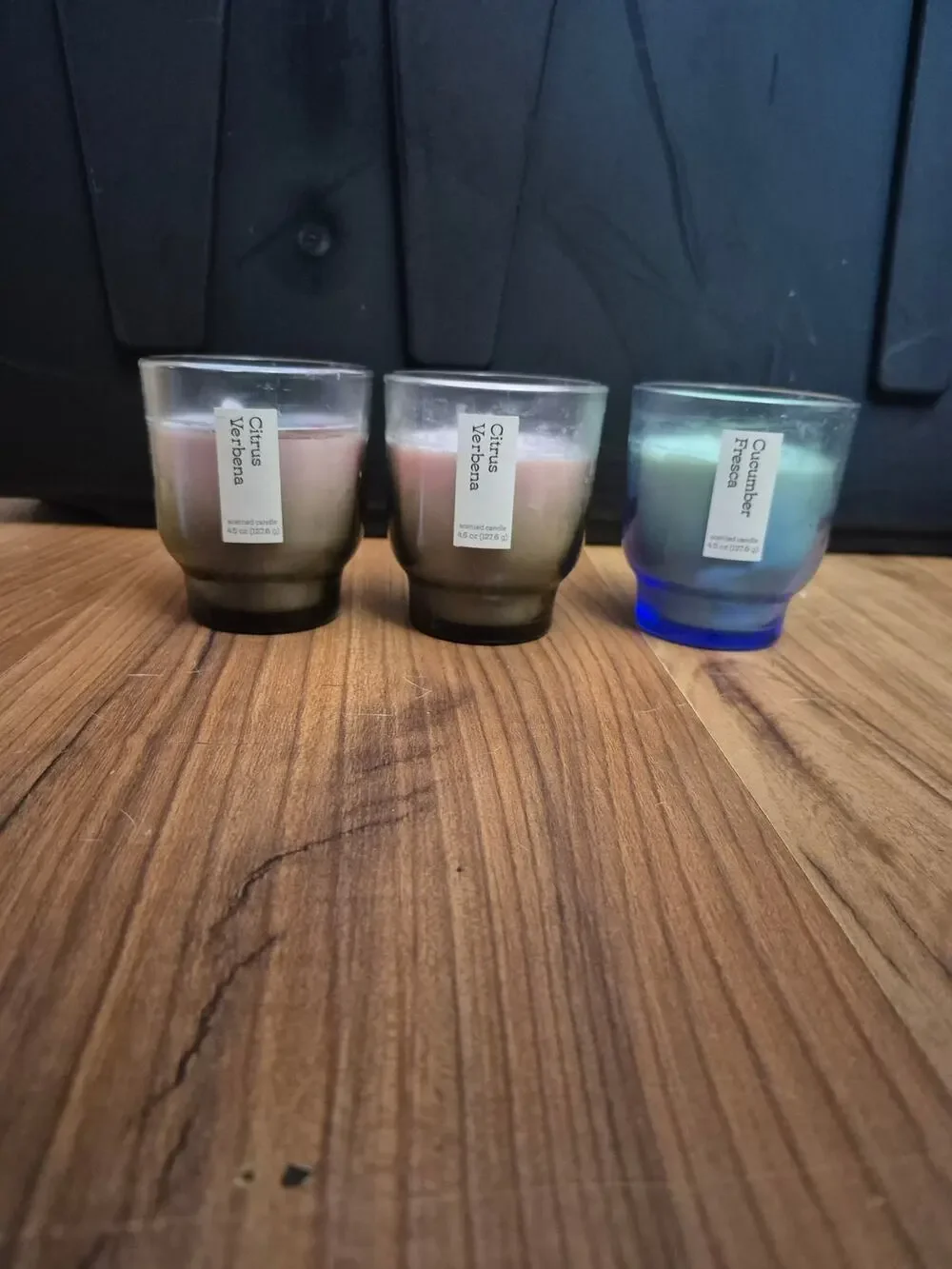 3 Single Wick Target Candles Scented Small 2 Citrus Verbena & Cucumber Fresca s1